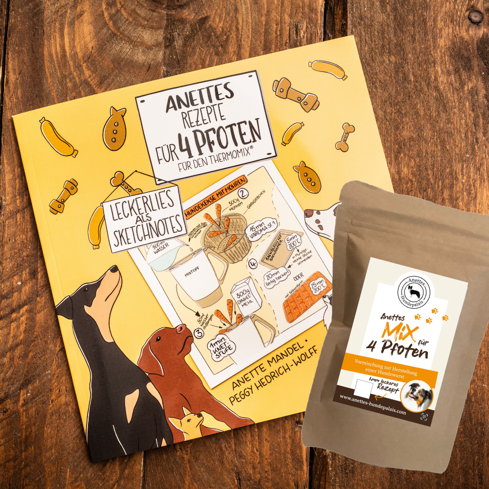 Set Leckerli Rezepte und Mischung für Hundewurst