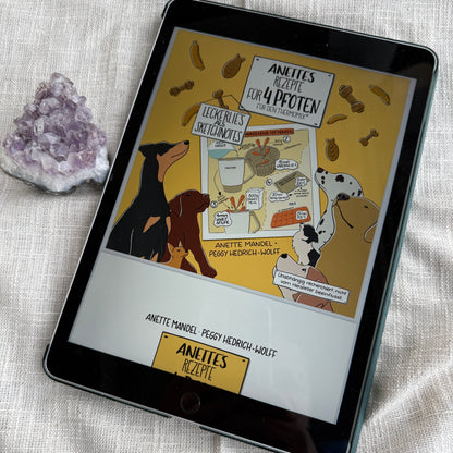 Tablet mit dem Rezeptbuch