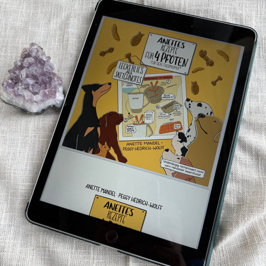 Tablet mit dem Rezeptbuch