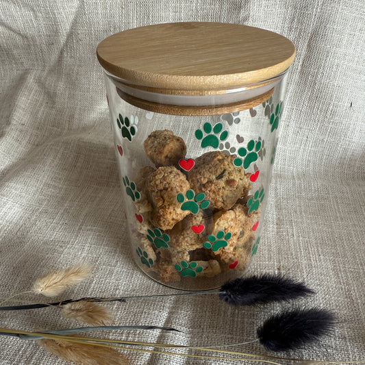 Leckerli Glas Hund – stilvolle Aufbewahrung mit Bambusdeckel 🐾